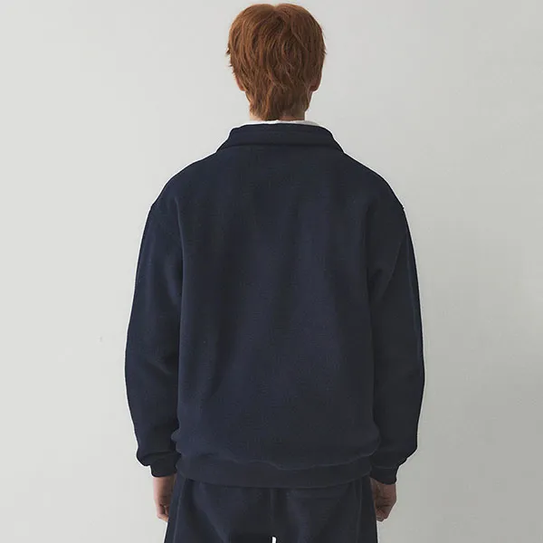 Áo Nỉ Sweater WHOAU Fleece Pocket Half Zip-up WHMAE4V31U-NV Màu Xanh Navy