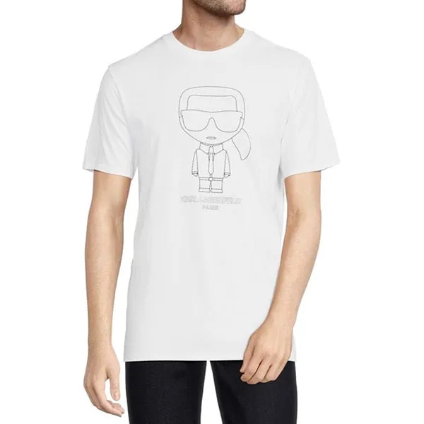 Áo Phông Nam Karl Lagerfeld Outline Karl Graphic Tee 2143 - WHT Tshirt Màu Trắng Size S - Thời trang - Vua Hàng Hiệu