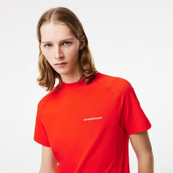 Áo Phông Nam Lacoste Men’s Slim Fit Organic Cotton Piqué T-Shirt TH6702 - S5H Màu Đỏ Size 3 - Thời trang - Vua Hàng Hiệu