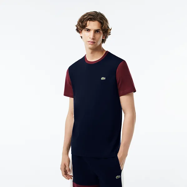 Áo Phông Nam Lacoste Regular Fit Cotton Colourblock Tshirt TH1298 51 R1I Màu Xanh Navy Size 3 - Thời trang - Vua Hàng Hiệu