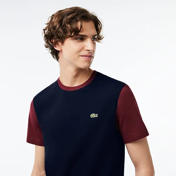 Áo Phông Nam Lacoste Regular Fit Cotton Colourblock Tshirt TH1298 51 R1I Màu Xanh Navy Size 3 - Thời trang - Vua Hàng Hiệu