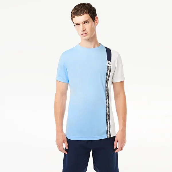 Áo Phông Nam Lacoste Regular Fit Recycled Fabric Tennis TH1784 - LVI Tshirt Màu Xanh Phối Trắng Size 3 - Thời trang - Vua Hàng Hiệu