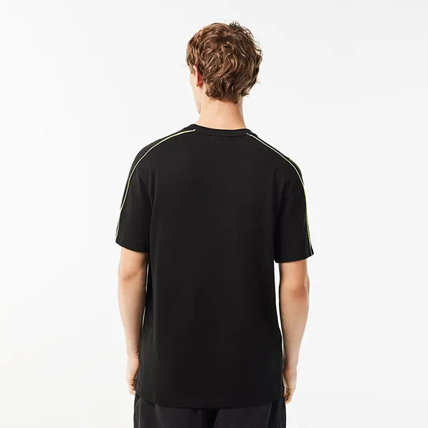 Áo Phông Nam Lacoste Regular Fit Technical Piqué Print T-Shirt TH1411 - 6VT Màu Đen Size 4