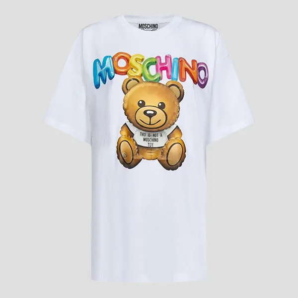 Áo Phông Nữ Moschino White With Teddy Bear Logo Printed 231D T070104411001 Tshirt Màu Trắng Size XXS - Thời trang - Vua Hàng Hiệu