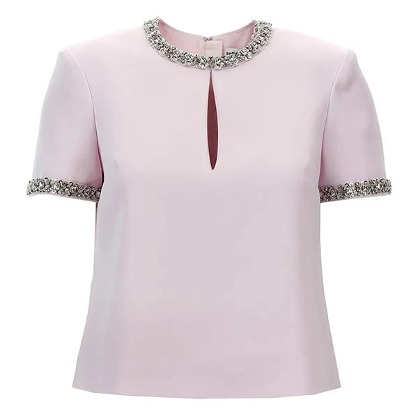 Áo Phông Nữ Self-Portrait In Pink AW24002TAPPINK Tshirt Màu Hồng Size 6 - Thời trang - Vua Hàng Hiệu