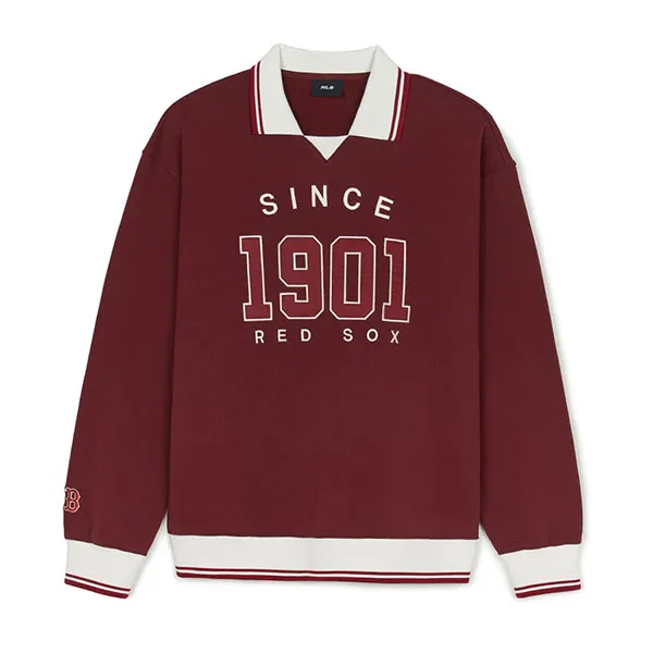 Áo Polo MLB Varsity Over Fit Polo Sweatshirts Boston Redsox 3AMTV0844-43BDS Màu Đỏ