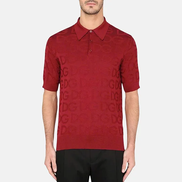 Áo Polo Nam Dolce & Gabbana D&G Logo Polo Shirt GXD58T JASOK R0368 Màu Đỏ Size 44