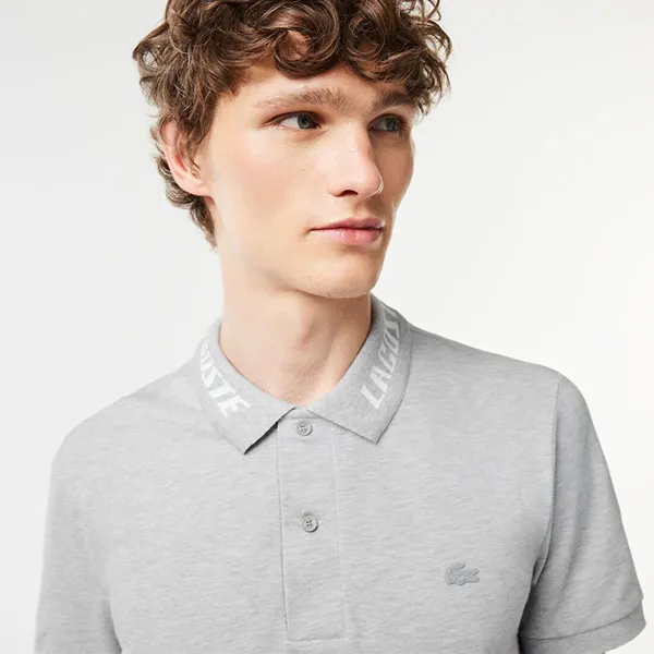 Áo Polo Nam Lacoste Branded Slim Fit Stretch Pique Shirt PH9642 - CCA Màu Ghi Size 3