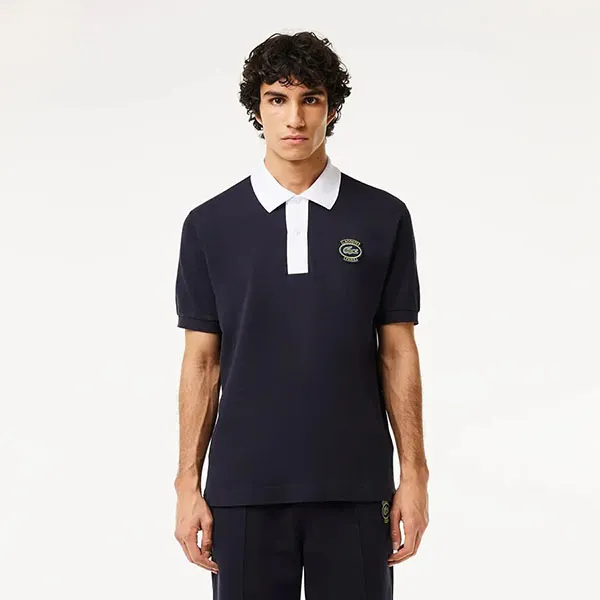 Áo Polo Nam Lacoste Badge Shirt PH7369 EL5 Màu Xanh Đen Size 2 - Thời trang - Vua Hàng Hiệu