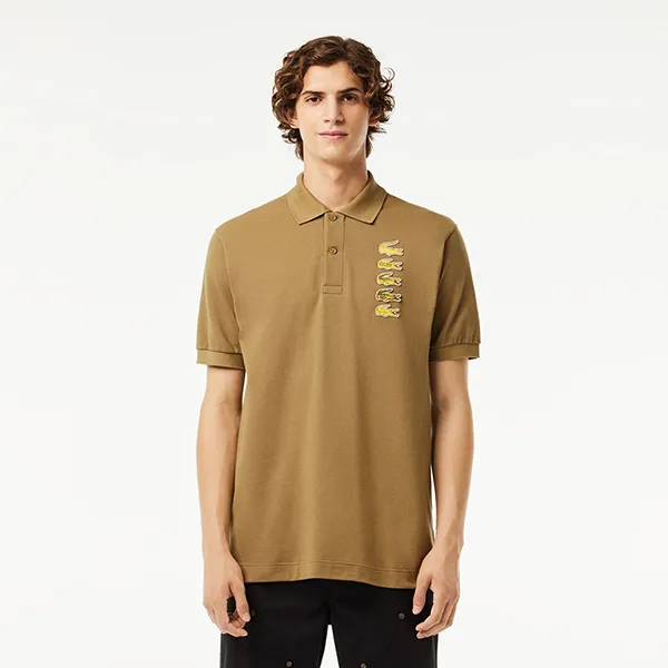 Áo Polo Nam Lacoste Classic Fit Men's Croc Badge Piqué PH3474 - SIX Màu Nâu Size 3 - Thời trang - Vua Hàng Hiệu