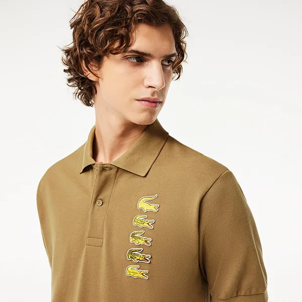 Áo Polo Nam Lacoste Classic Fit Men's Croc Badge Piqué PH3474 - SIX Màu Nâu Size 3 - Thời trang - Vua Hàng Hiệu
