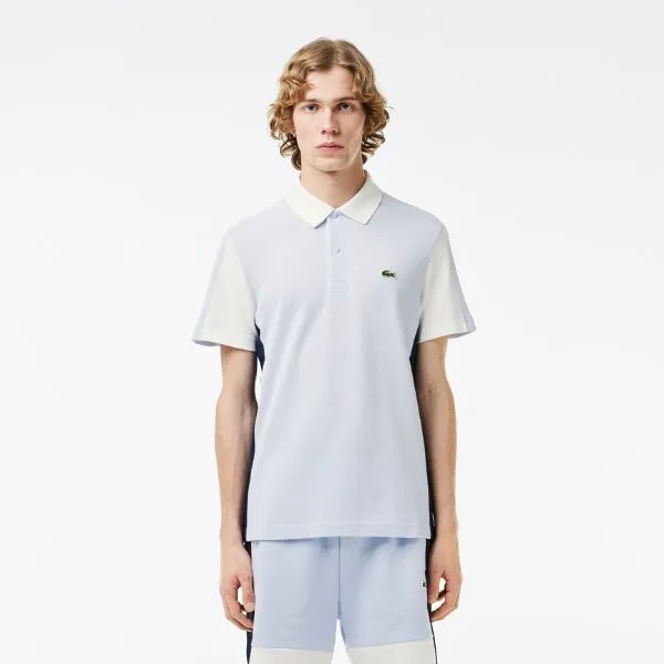 Áo Polo Nam Lacoste Cotton Pique Colourblock Shirt PH1302 - IHJ Màu Ghi Size 3