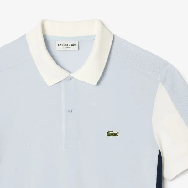 Áo Polo Nam Lacoste Cotton Pique Colourblock Shirt PH1302 - IHJ Màu Ghi Size 3