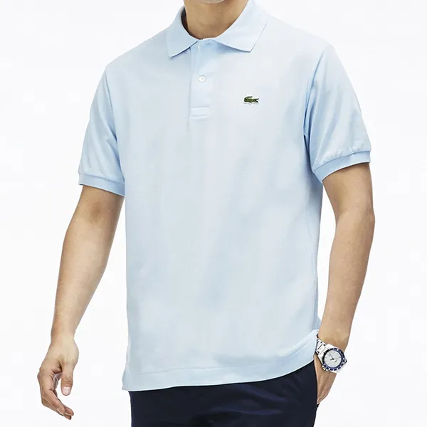 Áo Polo Nam Lacoste Men Blue L.12.12 Shirt Light Blue Màu Xanh Nhạt Size 4