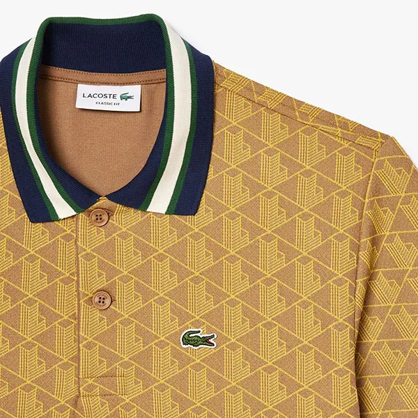 Áo Polo Nam Lacoste Men's Classic Fit Contrast Collar Monogram DH1417 QIB Màu Vàng Size 5 - Thời trang - Vua Hàng Hiệu