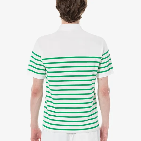 Áo Polo Nam Lacoste Men's Open Collar Marine Stripe PH286E-54G UYX Màu Trắng Kẻ Xanh Size 4