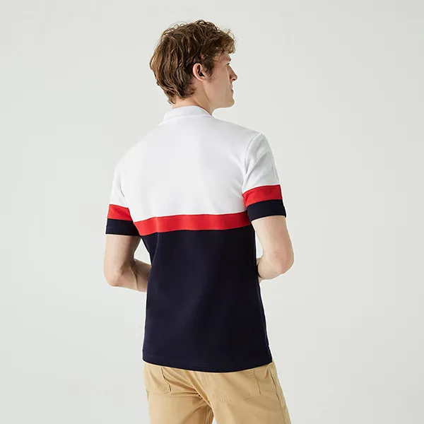 Áo Polo Nam Lacoste Men's Regular Fit Half Zip Color Block PH0238-38B Màu Trắng Xanh Size 3 - Thời trang - Vua Hàng Hiệu