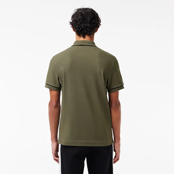 Áo Polo Nam Lacoste Men's Regular Fit Paris Stretch Piqué PH8184 - 316 Màu Xanh Olive Size 5
