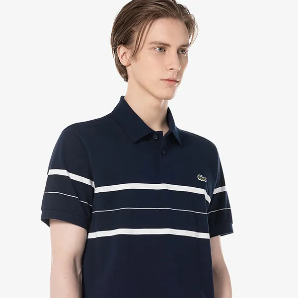 Áo Polo Nam Lacoste Men's Regular Fit PH196E - HDE Màu Xanh Navy Size 5