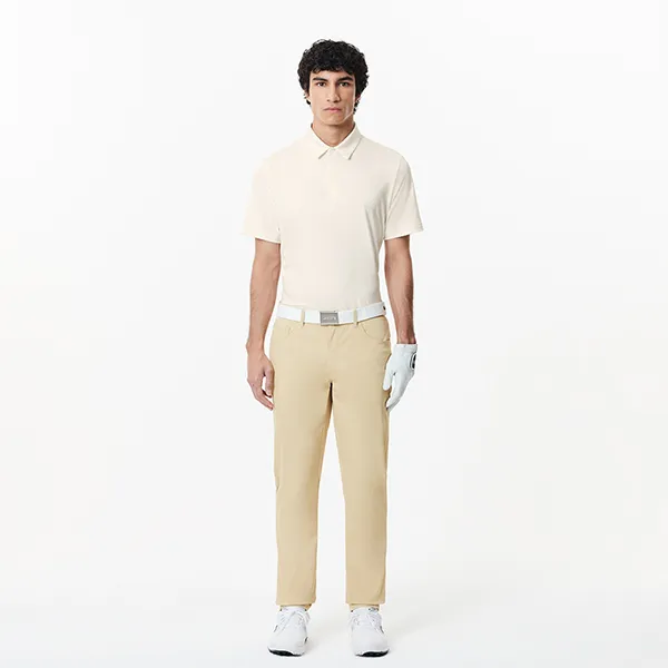 Áo Polo Nam Lacoste Men's Regular Fit UV Protect Golf DH7493 IGX Màu Be Size 3
