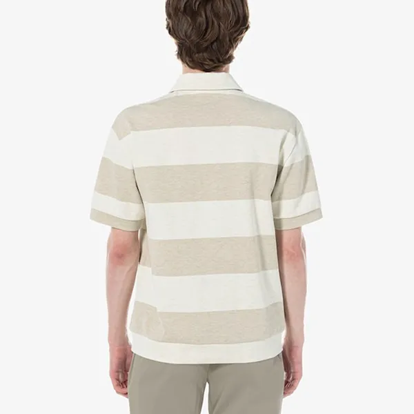 Áo Polo Nam Lacoste Men's Semi Zip Color Block PH544E - IXM Màu Be Trắng Size 4