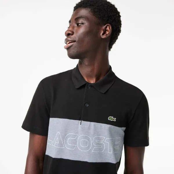 Áo Polo Nam Lacoste Men's Shirt Straight Fit Stretch Piqué PH1470 - SNP Màu Đen Size