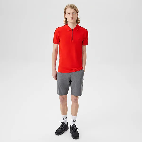 Áo Polo Nam Lacoste Men's Slim Fit Half Zip Red PH0349 - 49R Màu Đỏ Size 3