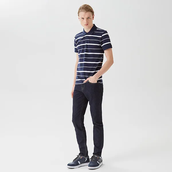 Áo Polo Nam Lacoste Men's Slim Fit Striped PH0310 - 10L Màu Xanh Kẻ Size 2
