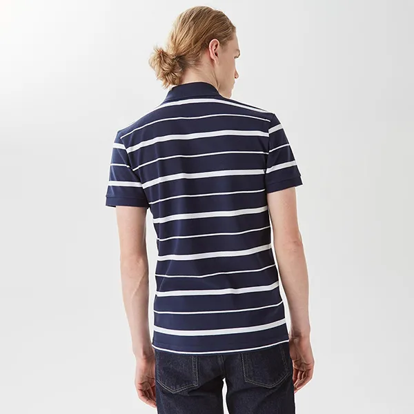 Áo Polo Nam Lacoste Men's Slim Fit Striped PH0310 - 10L Màu Xanh Kẻ Size 2