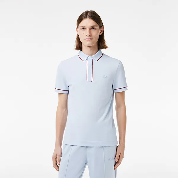 Áo Polo Nam Lacoste Men's Regular Fit Paris Stretch Piqué PH8184-J2G Màu Xanh Nhạt Size 4 - Thời trang - Vua Hàng Hiệu