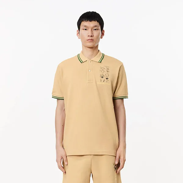 Áo Polo Nam Lacoste Original L.12.12 Embroidered Patent Cotton Shirt PH8008-IXQ Màu Be Size 3 - Thời trang - Vua Hàng Hiệu