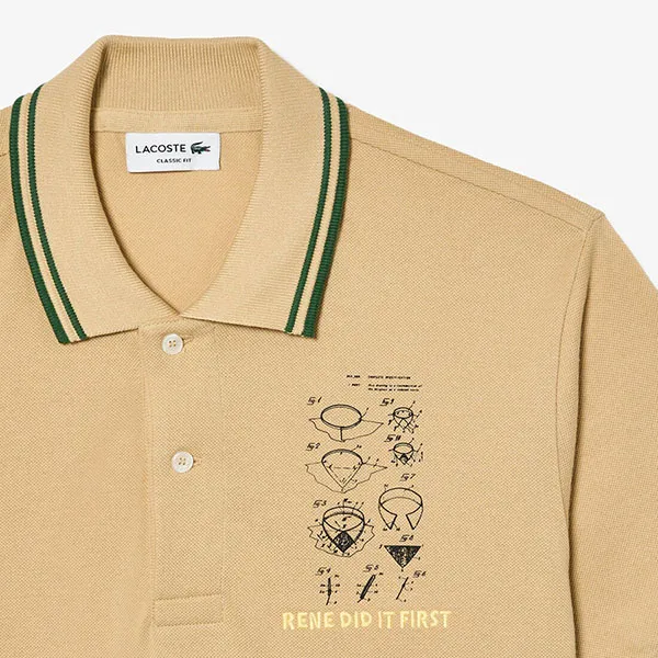 Áo Polo Nam Lacoste Original L.12.12 Embroidered Patent Cotton Shirt PH8008-IXQ Màu Be Size 3 - Thời trang - Vua Hàng Hiệu