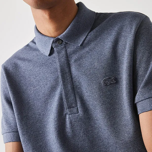 Áo Polo Nam Lacoste Paris Regular Fit Stretch Cotton Piqué PH5522 2GF Màu Xanh Xám Size 2