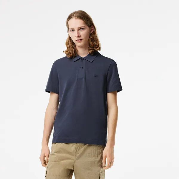 Áo Polo Nam Lacoste Regular Fit Active Movement Polo Shirt PH8361-KXE Màu Xanh Navy Size 2