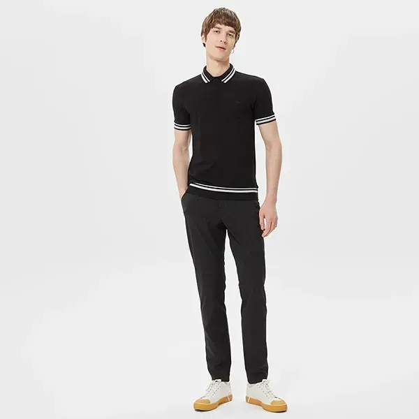 Áo Polo Nam Lacoste Men's Slim Fit Striped Black Polo PH0307 - 07S Màu Đen Size 2 - Thời trang - Vua Hàng Hiệu