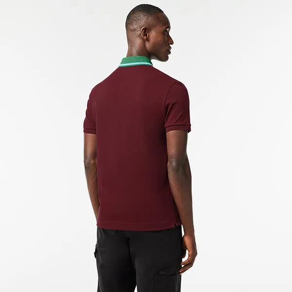 Áo Polo Nam Lacoste Smart Paris Regular Fit Contrast Neck PH1125 - YUP Màu Đỏ Mận Size 4 - Thời trang - Vua Hàng Hiệu