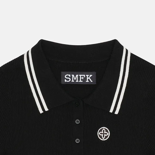 Áo Polo Nữ SMFK Black With Logo Embroidered UT019BB Màu Đen Size L