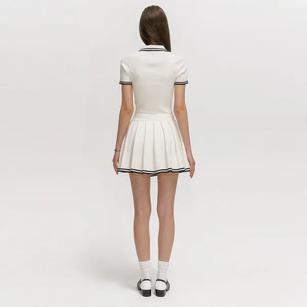 Áo Polo Nữ SMFK White With Logo Embroidered UT019WW Màu Trắng Size L