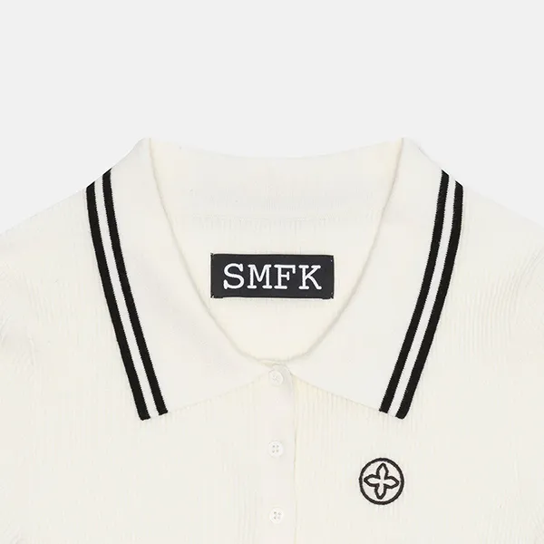 Áo Polo Nữ SMFK White With Logo Embroidered UT019WW Màu Trắng Size L