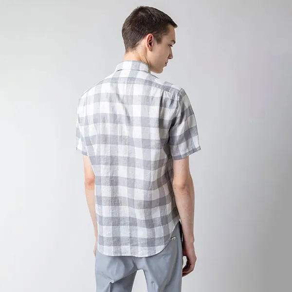 Áo Sơ Mi Cộc Tay Nam Lacoste Linen Check Short Sleeve Button Down Shirt CH2271-KZW Màu Xám Trắng Size 38 - Thời trang - Vua Hàng Hiệu