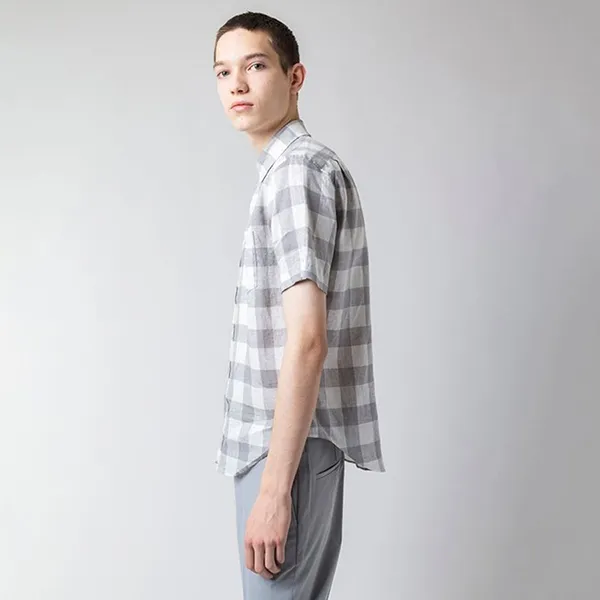 Áo Sơ Mi Cộc Tay Nam Lacoste Linen Check Short Sleeve Button Down Shirt CH2271-KZW Màu Xám Trắng Size 38 - Thời trang - Vua Hàng Hiệu