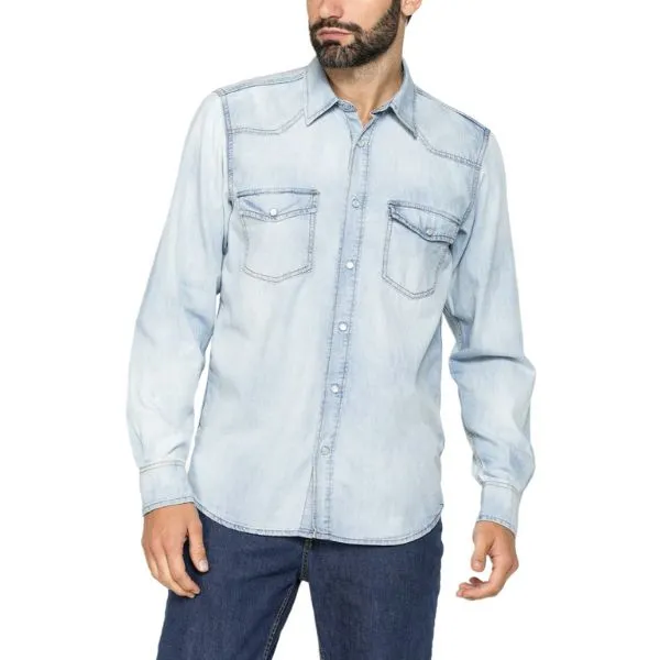 Áo Sơ Mi Nam Carrera Jeans 210A1005X_511 Màu Xanh Nhạt Size M - Thời trang - Vua Hàng Hiệu