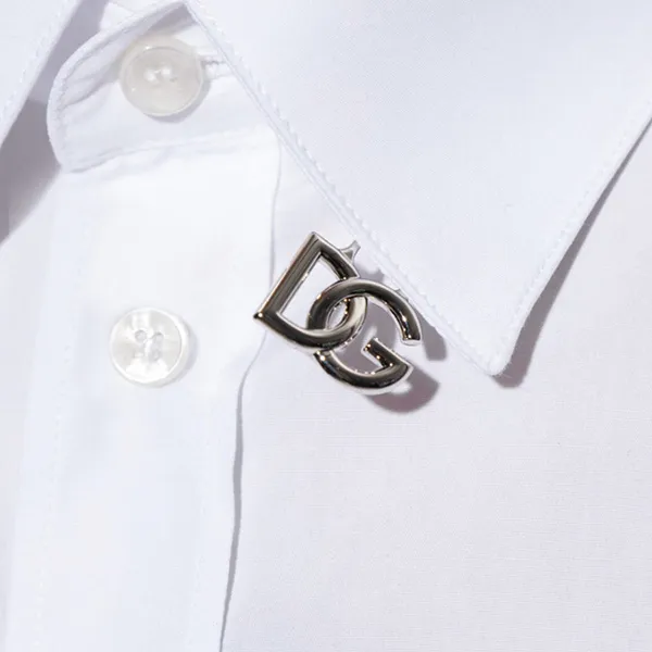 Áo Sơ Mi Nam Dolce & Gabbana D&G White With Logo DG Gold Fit G5EJ0T GF114 W0800 Màu Trắng Size 40