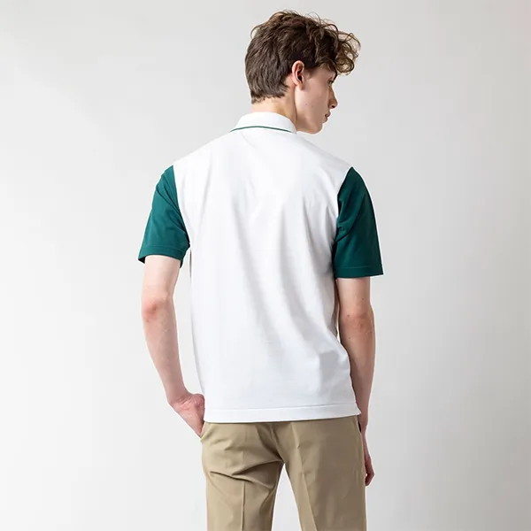 Áo Polo Nam Lacoste Classic Fit Crewmax Blend Club Polo Shirt PH039LJ-132 Màu Trắng Phối Xanh Size 2