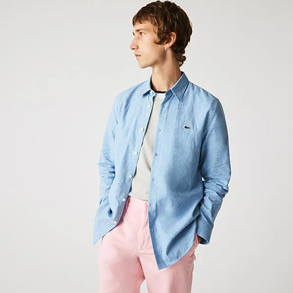Áo Sơ Mi Nam Lacoste Men's Slim Fit Blue Shirt CH2573-FV2 Màu Xanh Dương Size 39 - Thời trang - Vua Hàng Hiệu