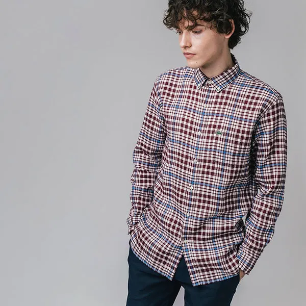 Áo Sơ Mi Nam Lacoste Linen Check Button-Down Shirt CH9869 - BZD Phối Màu Size 38 - Thời trang - Vua Hàng Hiệu