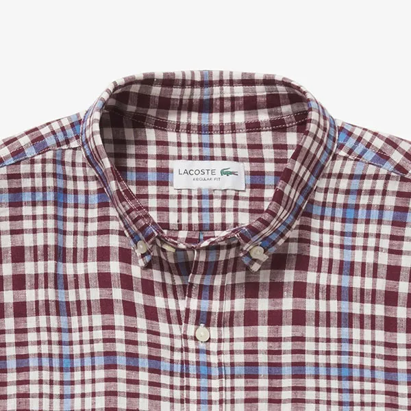Áo Sơ Mi Nam Lacoste Linen Check Button-Down Shirt CH9869 - BZD Phối Màu Size 38 - Thời trang - Vua Hàng Hiệu