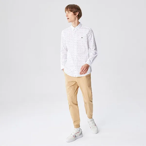 Áo Sơ Mi Nam Lacoste Men's Original Men's Shirt Regular Fit CH2306 - 06B Màu Trắng Họa Tiết Size 39 - Thời trang - Vua Hàng Hiệu