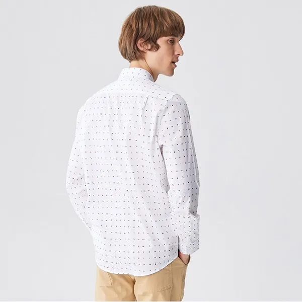 Áo Sơ Mi Nam Lacoste Men's Original Men's Shirt Regular Fit CH2306 - 06B Màu Trắng Họa Tiết Size 39 - Thời trang - Vua Hàng Hiệu