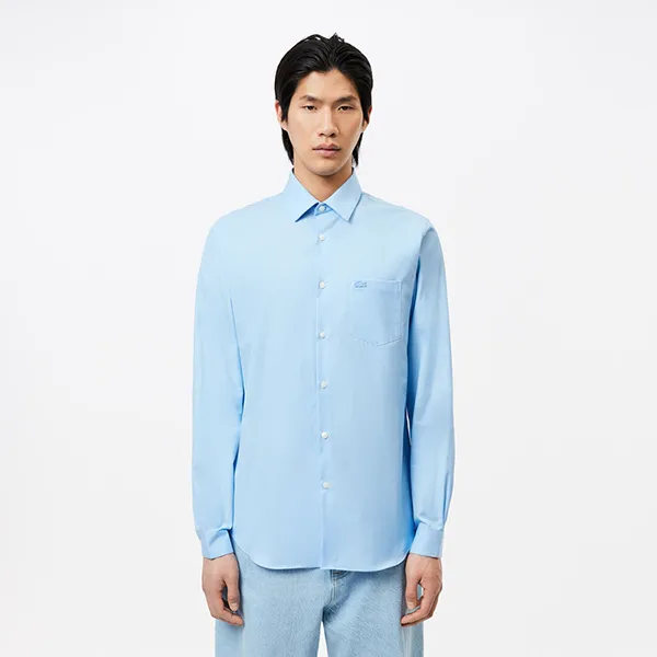 Áo Sơ Mi Nam Lacoste Men's Regular Fit Solid Cotton Shirt CH8522-HBP Màu Xanh Dương Size 38 - Thời trang - Vua Hàng Hiệu